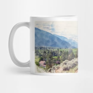 Watercolor Similkameen Valley Scenic View in Summer Mug